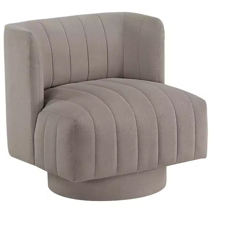 Okak Poltrona Girevole Accent di Lusso Moderna con Dettagli Trapuntati a Canali, Poltrona da Lettura Imbottita per Soggiorno, Camera da Letto, Ufficio