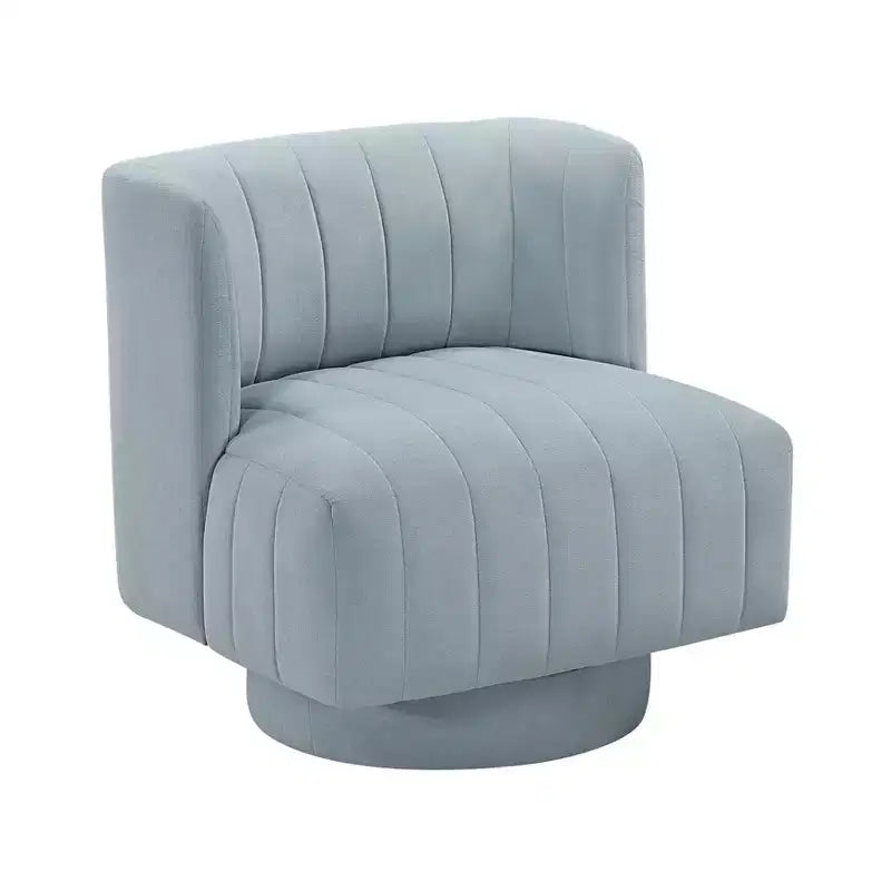 Okak Poltrona Girevole Accent di Lusso Moderna con Dettagli Trapuntati a Canali, Poltrona da Lettura Imbottita per Soggiorno, Camera da Letto, Ufficio