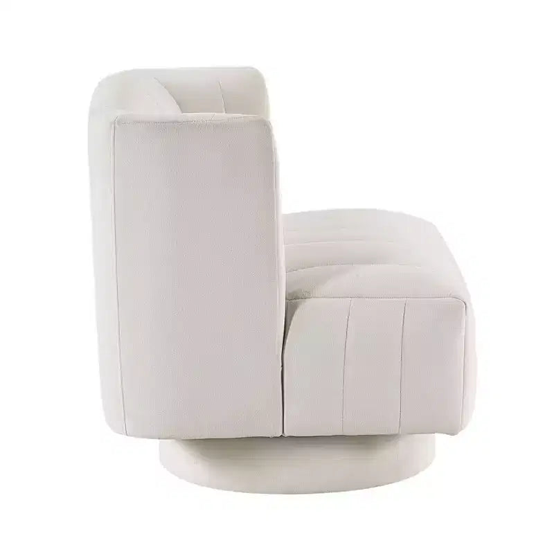 Okak Poltrona Girevole Accent di Lusso Moderna con Dettagli Trapuntati a Canali, Poltrona da Lettura Imbottita per Soggiorno, Camera da Letto, Ufficio