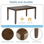 CLIHOME Set da pranzo moderno 5 pezzi, tavolo da pranzo rettangolare in legno con 4 sedie imbottite per cucina, sala da pranzo