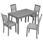 CLIHOME Set da pranzo moderno 5 pezzi, tavolo da pranzo rettangolare in legno con 4 sedie imbottite per cucina, sala da pranzo