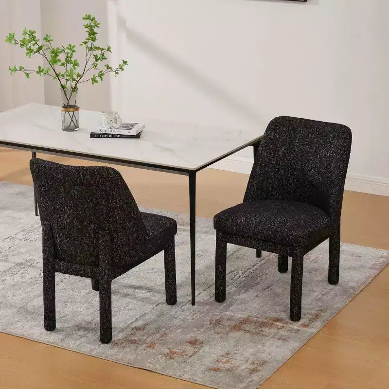 Set di 2 sedie da pranzo moderne imbottite con schienale alto curvo, sedie laterali senza braccioli in legno per sala da pranzo o cucina - Panipeachy