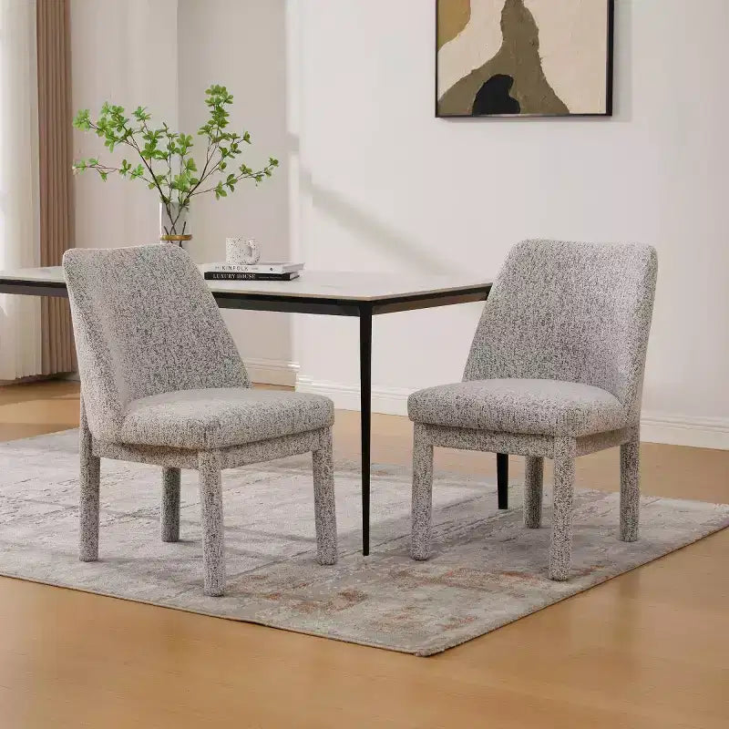Set di 2 sedie da pranzo moderne imbottite con schienale alto curvo, sedie laterali senza braccioli in legno per sala da pranzo o cucina - Panipeachy