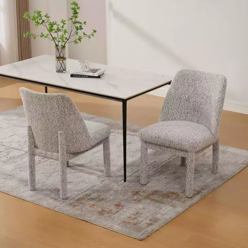 Set di 2 sedie da pranzo moderne imbottite con schienale alto curvo, sedie laterali senza braccioli in legno per sala da pranzo o cucina - Panipeachy