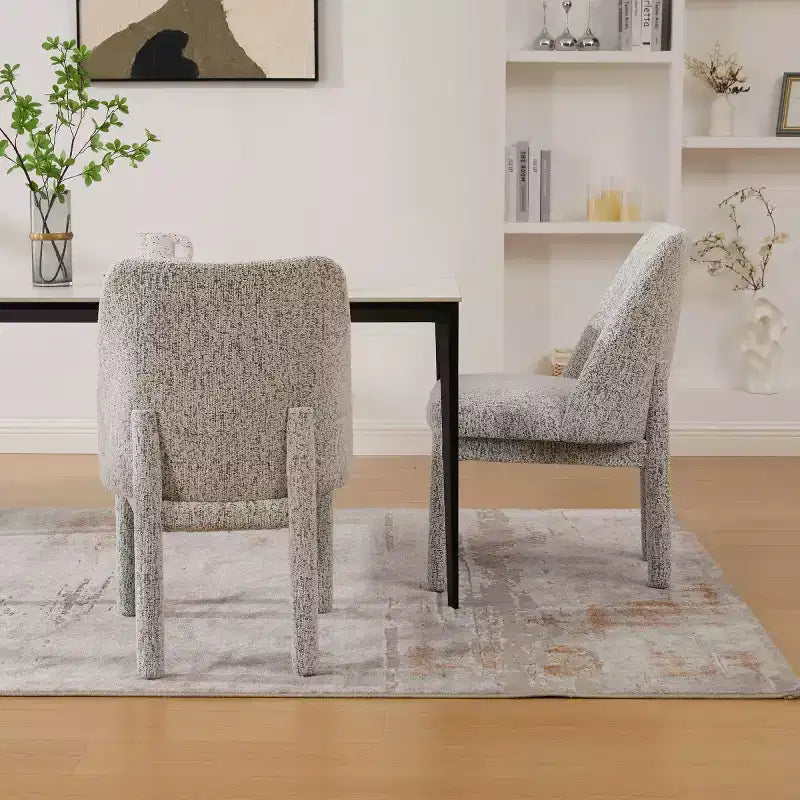 Set di 2 sedie da pranzo moderne imbottite con schienale alto curvo, sedie laterali senza braccioli in legno per sala da pranzo o cucina - Panipeachy
