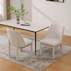 Set di 2 sedie da pranzo moderne imbottite con schienale alto curvo, sedie laterali senza braccioli in legno per sala da pranzo o cucina - Panipeachy
