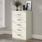 Galano 5-Drawer Dresser with Interlock Safety System in Pearl White Oak 30.7 W x 16.1 D x 45.8 H