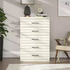 Cassettiera Galano a 5 cassetti con sistema di sicurezza Interlock in rovere bianco perla 30,7 L x 16,1 P x 45,8 H