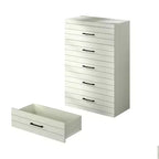 Cassettiera Galano a 5 cassetti con sistema di sicurezza Interlock in rovere bianco perla 30,7 L x 16,1 P x 45,8 H