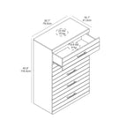 Cassettiera Galano a 5 cassetti con sistema di sicurezza Interlock in rovere bianco perla 30,7 L x 16,1 P x 45,8 H