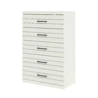Cassettiera Galano a 5 cassetti con sistema di sicurezza Interlock in rovere bianco perla 30,7 L x 16,1 P x 45,8 H