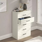 Cassettiera Galano a 5 cassetti con sistema di sicurezza Interlock in rovere bianco perla 30,7 L x 16,1 P x 45,8 H