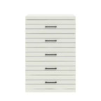 Cassettiera Galano a 5 cassetti con sistema di sicurezza Interlock in rovere bianco perla 30,7 L x 16,1 P x 45,8 H