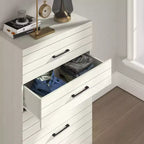 Cassettiera Galano a 5 cassetti con sistema di sicurezza Interlock in rovere bianco perla 30,7 L x 16,1 P x 45,8 H