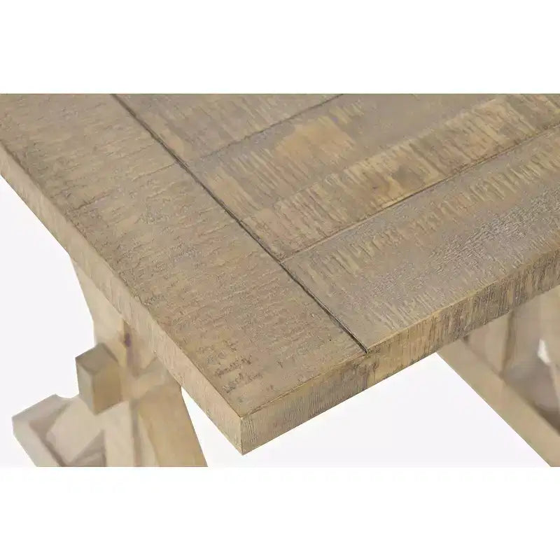Jofran, Tavolino finale in legno massello invecchiato rustico moderno Carlyle Crossing con cavalletto