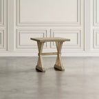 Jofran, Tavolino finale in legno massello invecchiato rustico moderno Carlyle Crossing con cavalletto