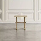 Jofran, Tavolino finale in legno massello invecchiato rustico moderno Carlyle Crossing con cavalletto