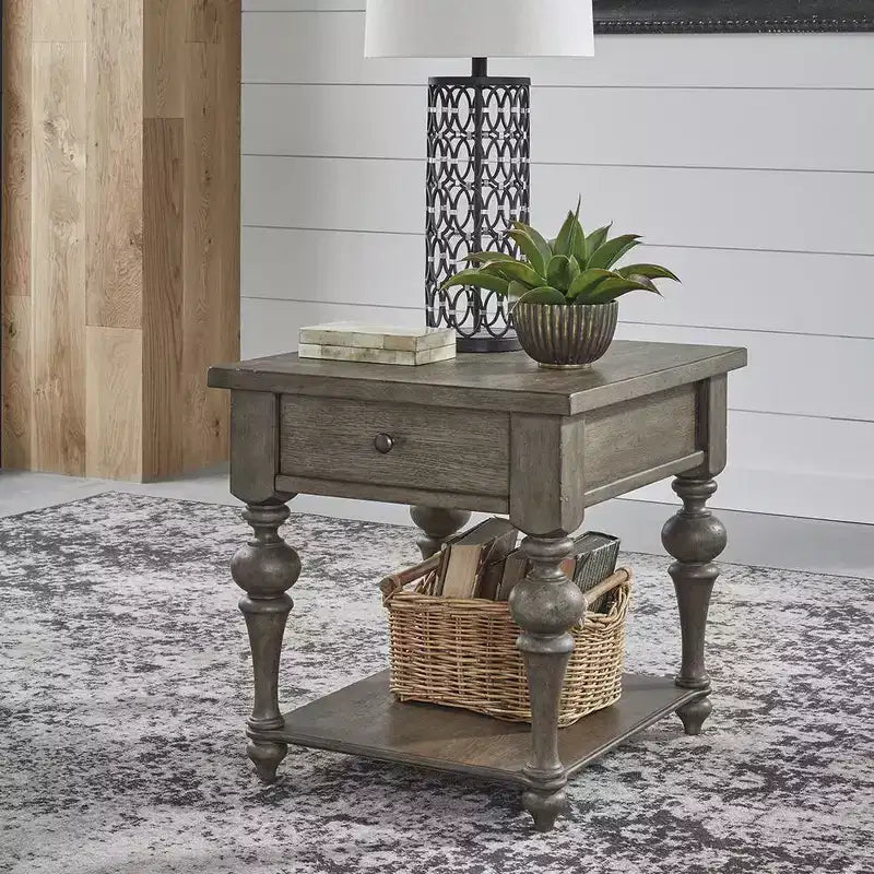 Liberty Furniture, tavolino contenitore Americana Farmhouse in Tortora Polveroso