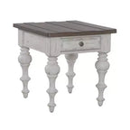 Liberty Furniture,River Place Living Room End Table - Riverstone White & Tobacco