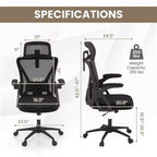Sedia da ufficio ergonomica in rete Costway con supporto lombare e poggiatesta regolabili, colore nero