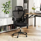 Sedia da ufficio ergonomica in rete Costway con supporto lombare e poggiatesta regolabili, colore nero