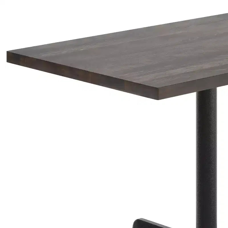 Flash Furniture Bennett Tavolo Rettangolare Commerciale da Interno in Legno Massello con Base a X in Ghisa Antiruggine da 23,75 x 29,5 ad Altezza Cena