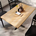 Flash Furniture Bennett Tavolo Rettangolare Commerciale da Interno in Legno Massello con Base a X in Ghisa Antiruggine da 23,75 x 29,5 ad Altezza Cena