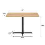 Flash Furniture Bennett Tavolo Rettangolare Commerciale da Interno in Legno Massello con Base a X in Ghisa Antiruggine da 23,75 x 29,5 ad Altezza Cena