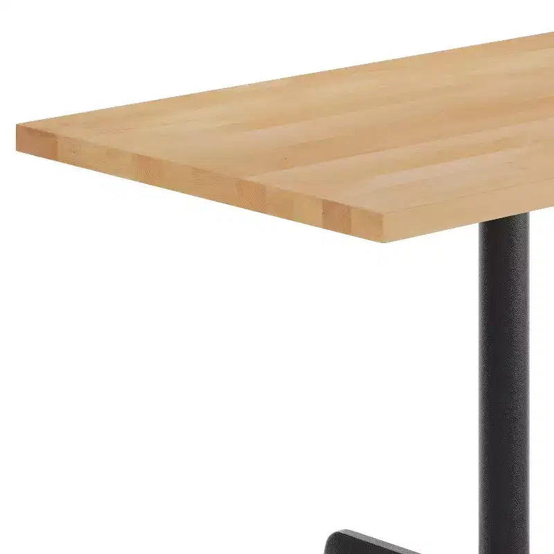 Flash Furniture Bennett Tavolo Rettangolare Commerciale da Interno in Legno Massello con Base a X in Ghisa Antiruggine da 23,75 x 29,5 ad Altezza Cena