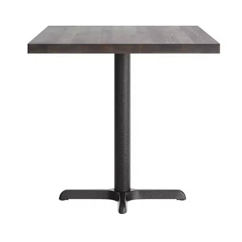 Flash Furniture Bennett Tavolo Rettangolare Commerciale da Interno in Legno Massello con Base a X in Ghisa Antiruggine da 23,75 x 29,5 ad Altezza Cena
