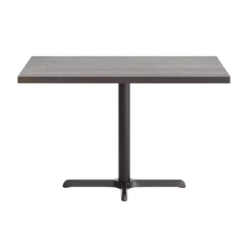 Flash Furniture Bennett Tavolo Rettangolare Commerciale da Interno in Legno Massello con Base a X in Ghisa Antiruggine da 23,75 x 29,5 ad Altezza Cena