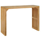 Set da pranzo GDFStudio Hux Farmhouse con panca e tavolo in pino naturale con ripiano in vetro temperato