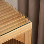 Set da pranzo GDFStudio Hux Farmhouse con panca e tavolo in pino naturale con ripiano in vetro temperato