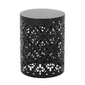 Cylindrical End Table,Side Table, Iron Cut Design Bedside Table For Living Room