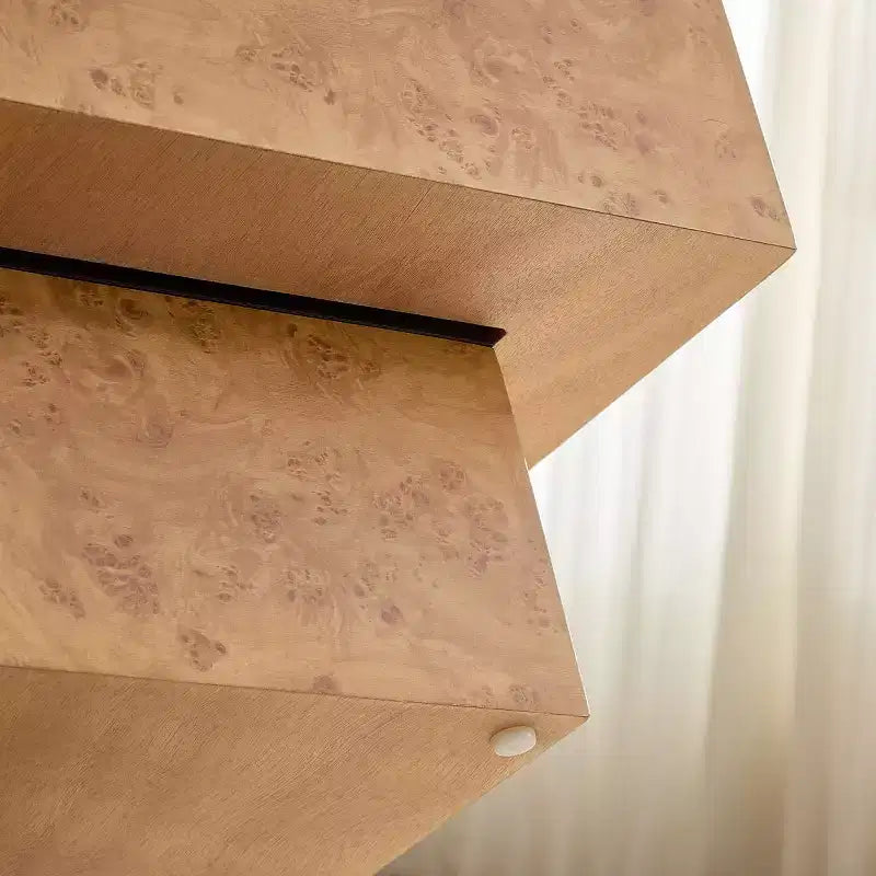 Tavolino da caffè moderno 43, tavolino rettangolare in finto legno di radica con base a piedistallo in MDF per soggiorno, ufficio o appartamento - Panipeachy