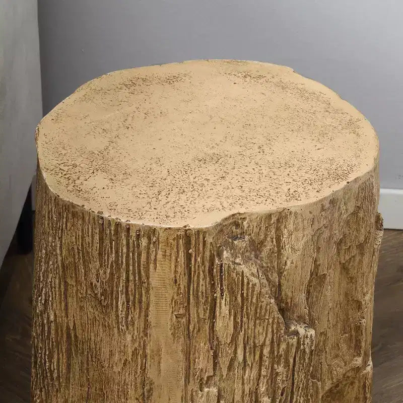 Tavolino in cemento a ceppo alto 17", tavolino da divano per interni ed esterni