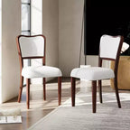 Set di 2 sedie da pranzo tradizionali imbottite con struttura in legno massiccio, eleganti sedie senza braccioli per sala da pranzo o salotto - Panipeachy