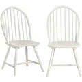 Crestview Collection Set of 2 White Solid Wood Dining Chair