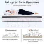Whisen Materasso Ibrido Queen 12 con Memory Foam, Molle Insacchettate, Media Fermezza