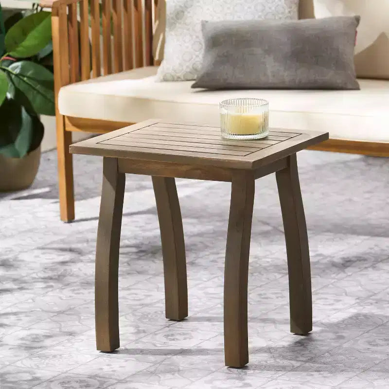 MAYEERTY Tavolino da esterni 1 confezione in legno di acacia, tavolino moderno per patio, cortile, bordo piscina