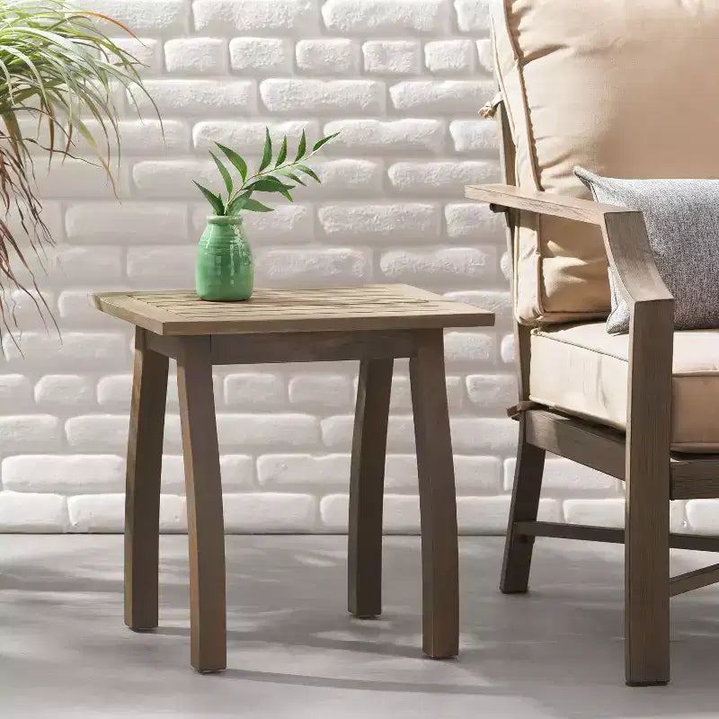 MAYEERTY Tavolino da esterni 1 confezione in legno di acacia, tavolino moderno per patio, cortile, bordo piscina