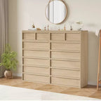 Comò a 7 cassetti per camera da letto, cassettiera alta 46 cm con 7 ampi cassetti, organizer in legno per casa, ufficio