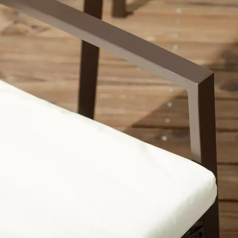 Set di sedie da pranzo da esterno in PE Rattan con cuscino, 2 sedie da pranzo in vimini per patio con schienale