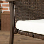 Set di sedie da pranzo da esterno in PE Rattan con cuscino, 2 sedie da pranzo in vimini per patio con schienale
