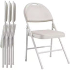 GustoWave Set di 4 Sedie Pieghevoli con Imbottitura in Tessuto Sedie Pieghevoli in Metallo con Schienale per Interni/Esterni, Ufficio, Sala da Pranzo, Campeggio