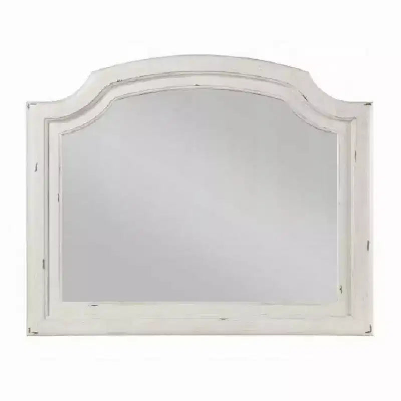 Specchio da comò Royal Hampton da parete, vetro bisellato, 38x47, bianco slavato rustico