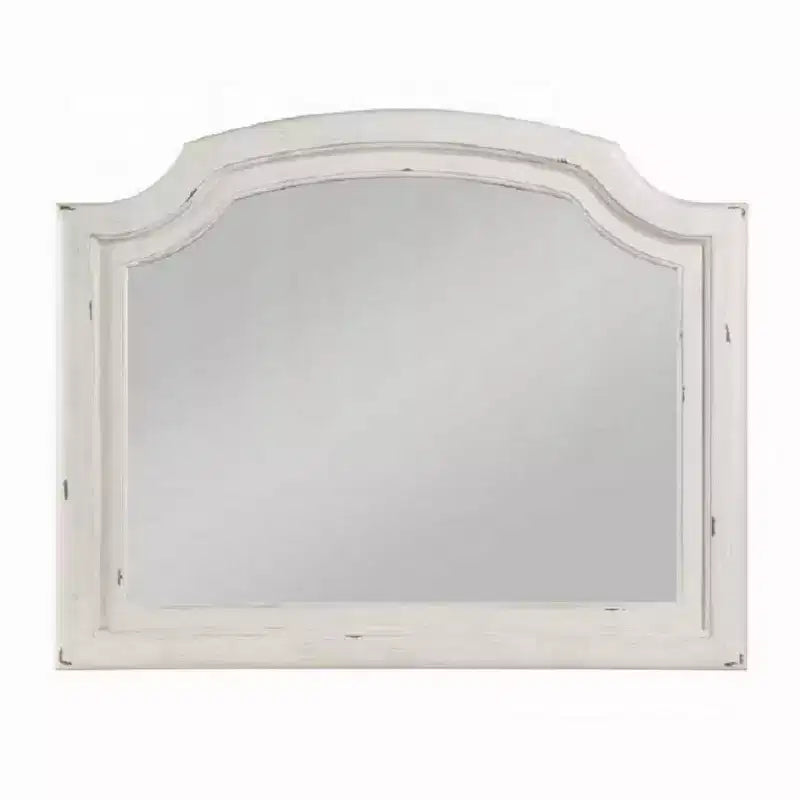 Specchio da comò Royal Hampton da parete, vetro bisellato, 38x47, bianco slavato rustico