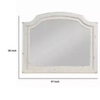 Specchio da comò Royal Hampton da parete, vetro bisellato, 38x47, bianco slavato rustico