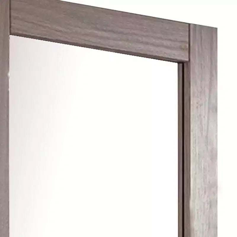 Specchio da Comò Royal Hampton con Cornice Rettangolare, in Legno di Pino Brasiliano Grigio