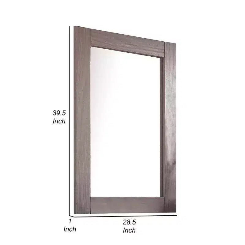 Specchio da Comò Royal Hampton con Cornice Rettangolare, in Legno di Pino Brasiliano Grigio
